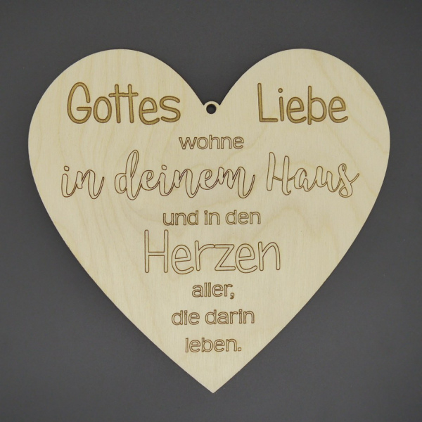 Schild in Herzform "Segensspruch"