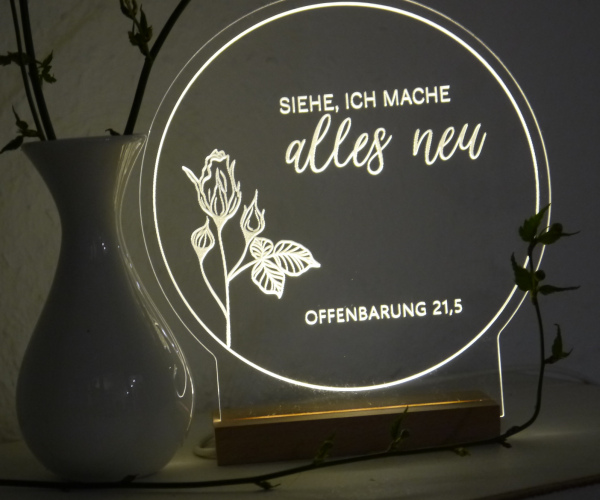 Leuchtbild "Alles neu"