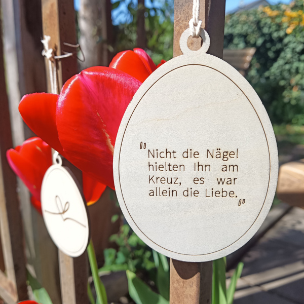 Osteranhänger "Allein die Liebe"