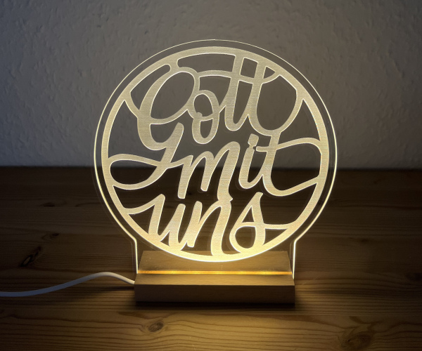 Leuchtbild "Gott mit uns"