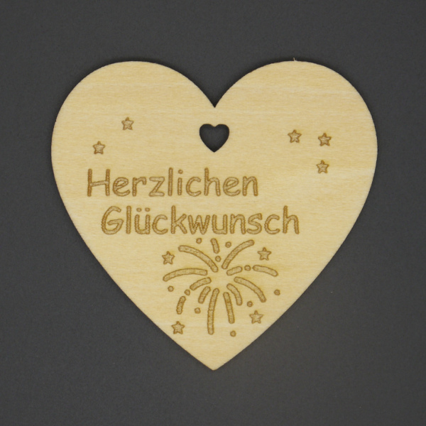 Herzanhänger "Herzlichen Glückwunsch"